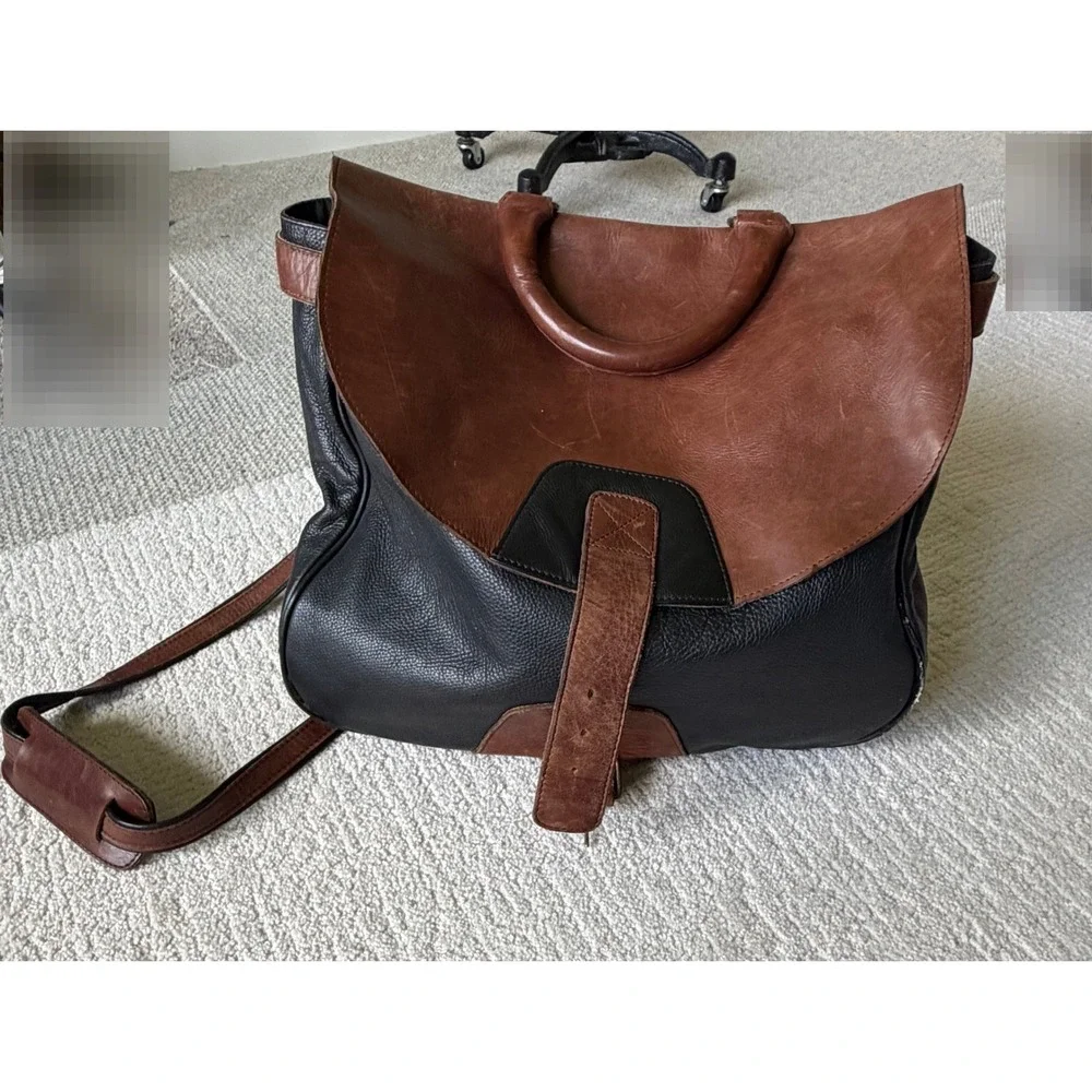 Wilsons Leather Messenger Bag Brown Black Leather Crossbody Satchel Laptop Bag